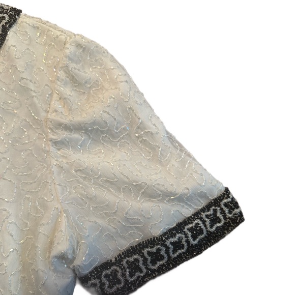 487 Lawrence Kazar beaded top - Picture 3 of 4